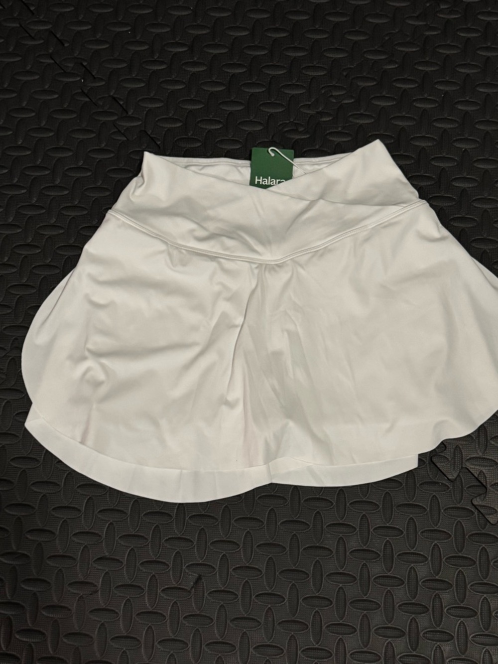 HALARA White Circle Skirt with Pleat Detail